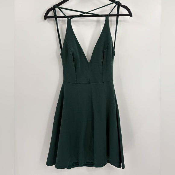 Lulus Green A Line Mini Backless Prom Event Hoco Skater Dress Size Small - Picture 4 of 15